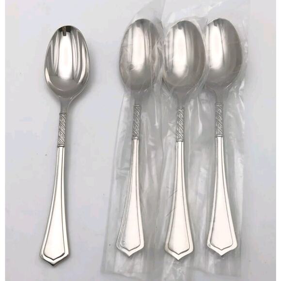 Lenox Scalamandre Gondola 4 Teaspoons Spoon 18/10 Stainless Glossy Flatware new - Picture 1 of 2